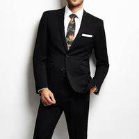 Hawaii Tropical Floral Vintage Strelitzia Flower Banana Leaves Necktie One Size Black Necktie - Polynesian Pride