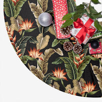 Hawaii Tropical Floral Vintage Strelitzia Flower Banana Leaves Tree Skirt - Polynesian Pride