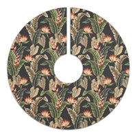 Hawaii Tropical Floral Vintage Strelitzia Flower Banana Leaves Tree Skirt - Polynesian Pride