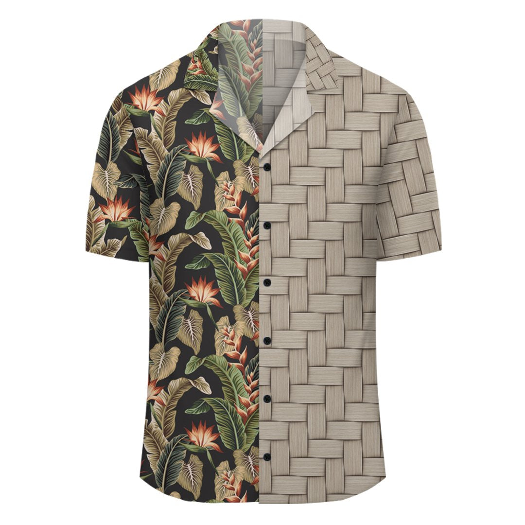 Hawaii Tropical Floral Vintage Strelitzia Flower Banana Leaves Lauhala Moiety Hawaiian Shirt - Polynesian Pride