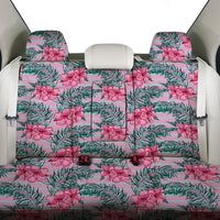Hawaii Tropical Flowers Palm Leaves Hibiscus Strips Back Seat Cover - Polynesian Pride