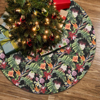 Hawaii Tropical Flowers Watercolor. Tree Skirt - Polynesian Pride