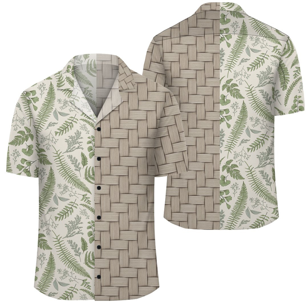 Hawaii Tropical Green Pattern Lauhala Moiety Hawaiian Shirt Unisex Art - Polynesian Pride