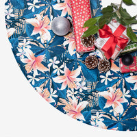 Hawaii Tropical Hibiscus Blue Tree Skirt - Polynesian Pride