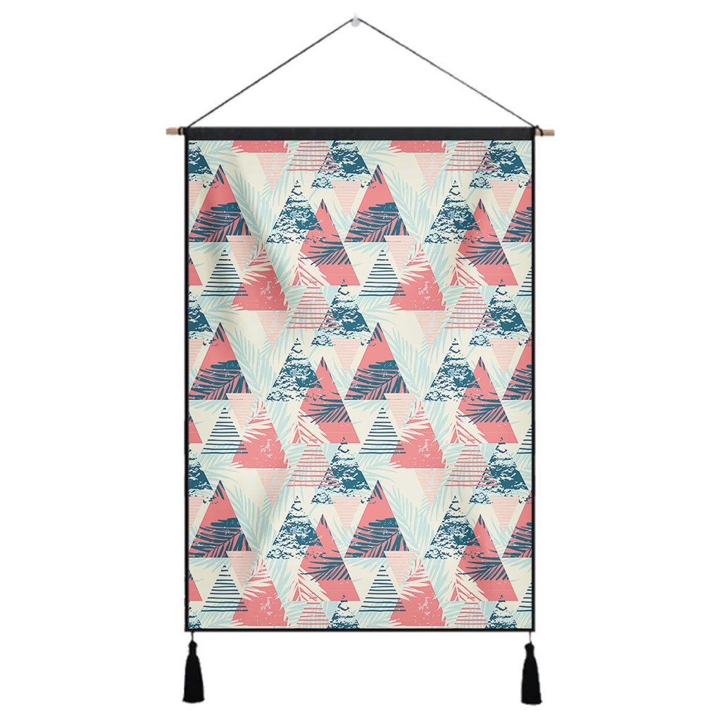Hawaii Tropical Leaf Triangle Pattern Hanging Poster - AH- Hanging Poster 43 x 65 cm Cotton And Linen - Polynesian Pride