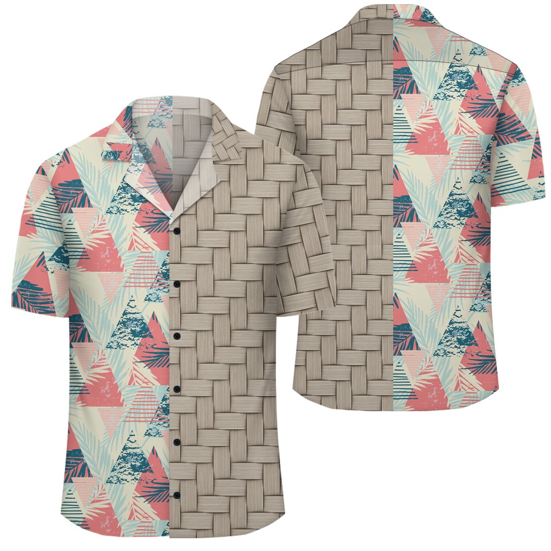 Hawaii Tropical Leaf Triangle Pattern Lauhala Moiety Hawaiian Shirt Unisex Art - Polynesian Pride