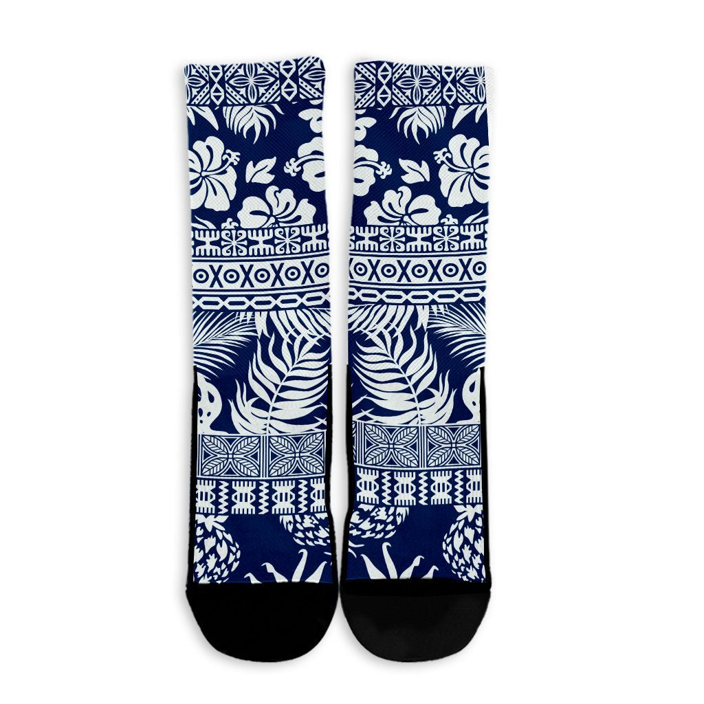 Hawaii Tropical Pattern Crew Socks - AH - Polynesian Pride