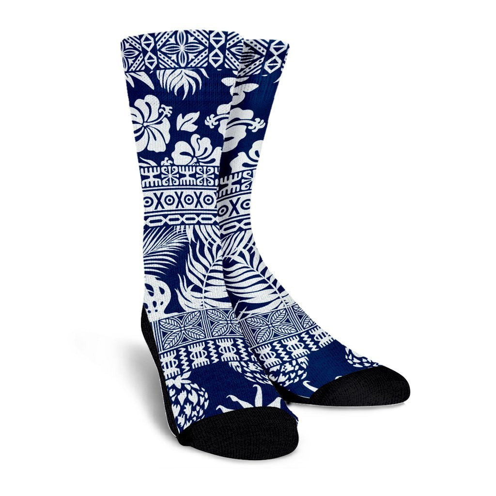 Hawaii Tropical Pattern Crew Socks - AH - Polynesian Pride