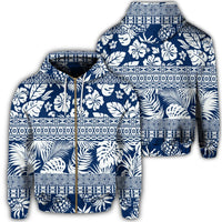 Hawaii Tropical Pattern Zip Hoodie Unisex Art - Polynesian Pride