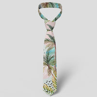 Hawaii Tropical Watercolor Palm Tree Leaf Necktie - Polynesian Pride