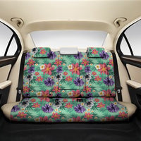 Hawaii Tropical flower, blossom cluster seamless pattern Tropical Flowers Palm Leaves Plant And Leaf Back Seat Cover One Size Black Back Car Seat Covers - Polynesian Pride