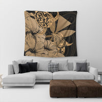 Hawaii Turtle Tapestry Polynesian Hibiscus Art Ver 2.0 Gold - AH - Polynesian Pride