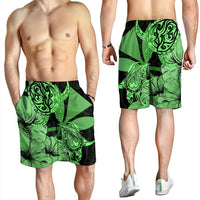 Hawaii Turtle Men's Shorts Polynesian Hibiscus Art Ver 2.0 Green - AH - Polynesian Pride