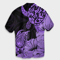 Hawaii Turtle Hawaiian Shirt Polynesian Hibiscus Art Violet - AH - Polynesian Pride