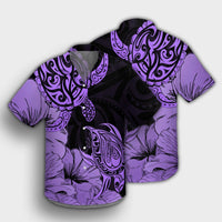 Hawaii Turtle Hawaiian Shirt Polynesian Hibiscus Art Violet - AH - Polynesian Pride