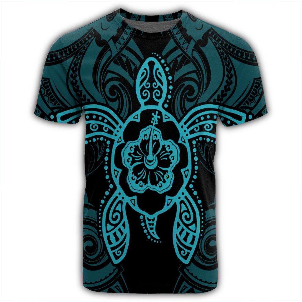 Hawaii Turtle Fixed Blue T Shirt - Polynesian Pride