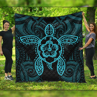 Hawaii Turtle Fixed Blue Premium Quilts AH Black - Polynesian Pride