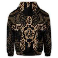 Hawaiian Turtle Fixed Gold Hoodie - Polynesian Pride