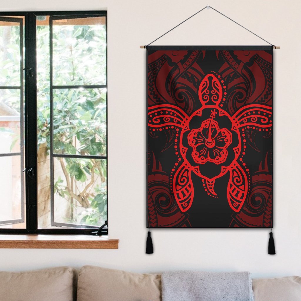 Hawaii Turtle Fixed Red Hanging Poster AH - Polynesian Pride