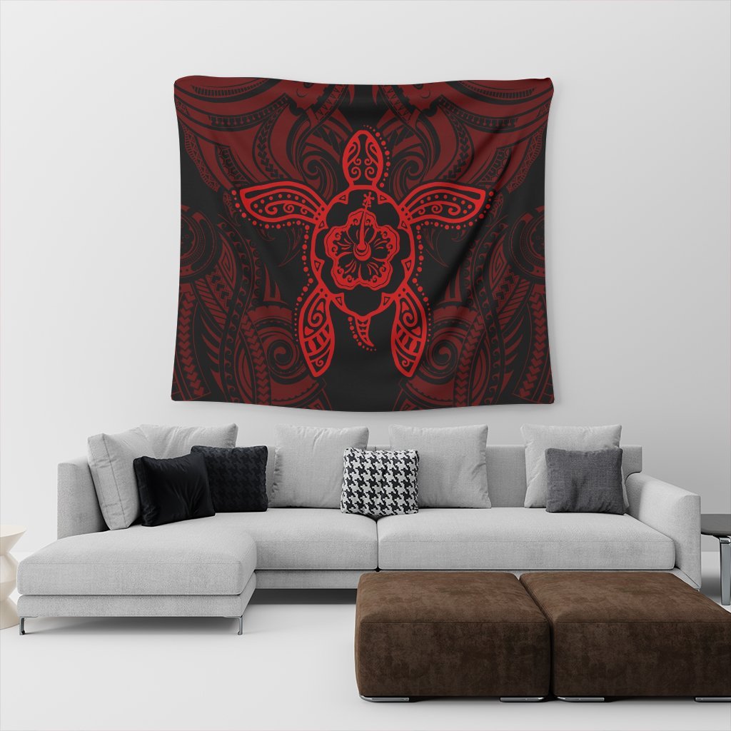 Hawaii Turtle Fixed Red Tapestry AH - Polynesian Pride