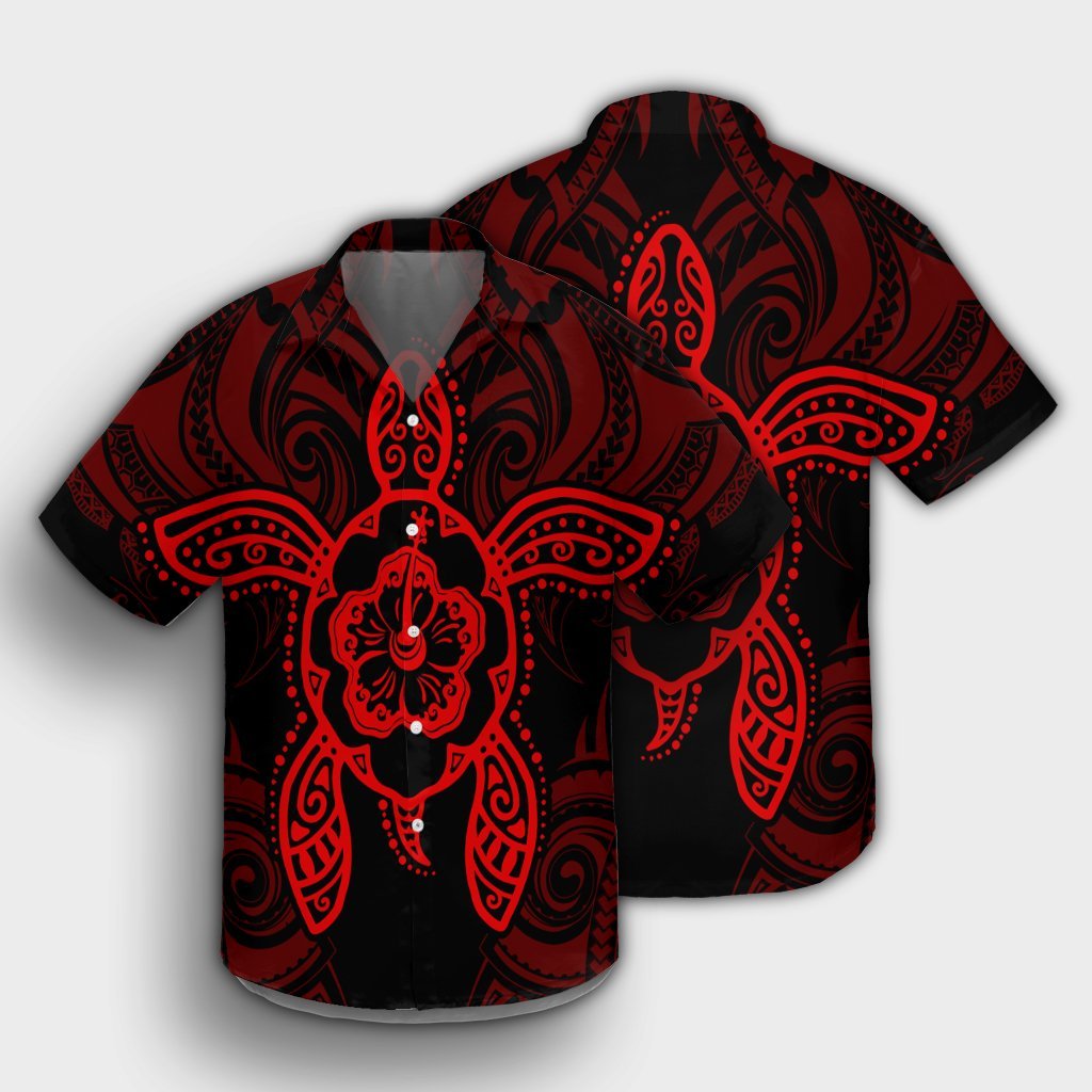 Hawaii Turtle Fixed Red Hawaiian Shirt AH - Polynesian Pride