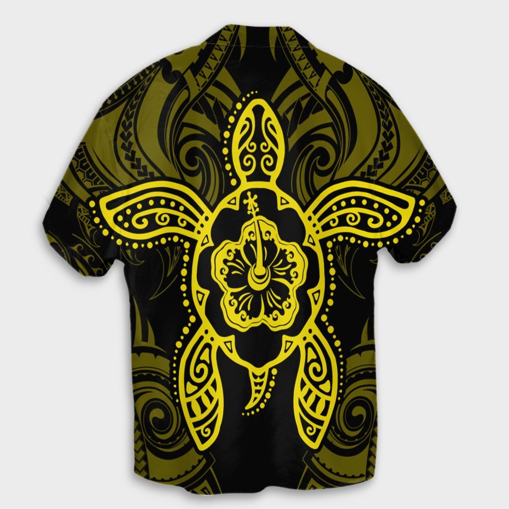 Hawaii Turtle Fixed Yellow Hawaiian Shirt AH - Polynesian Pride
