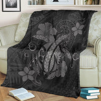 Hawaii Turtle Flower Polynesian Premium Blankets - Gray - AH - Polynesian Pride