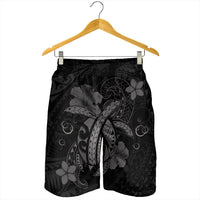Hawaii Turtle Flower Polynesian Men's Shorts - Gray - AH - Polynesian Pride