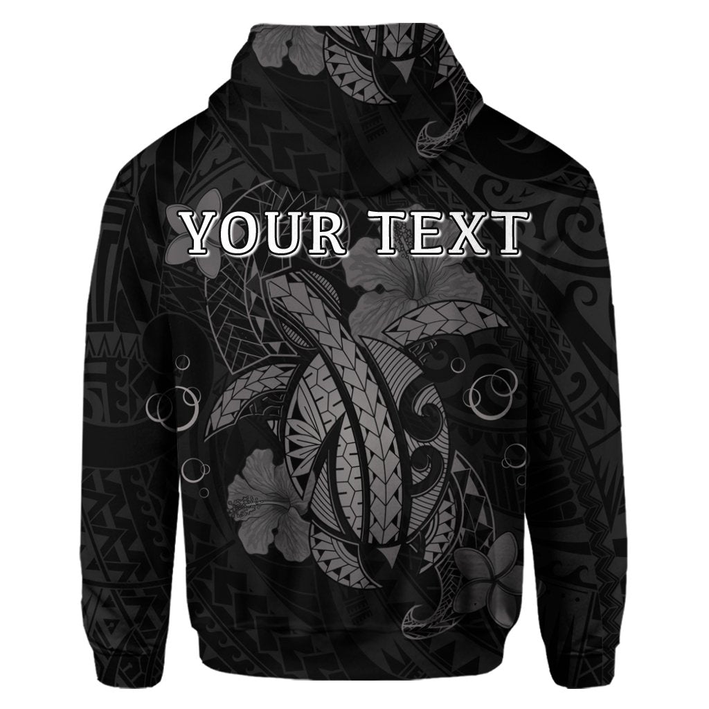 Custom Hawaii Turtle Flower Polynesian Hoodie Gray - Polynesian Pride
