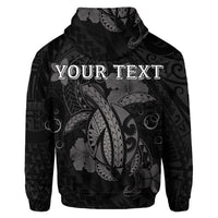 Custom Hawaii Turtle Flower Polynesian Hoodie Gray - Polynesian Pride