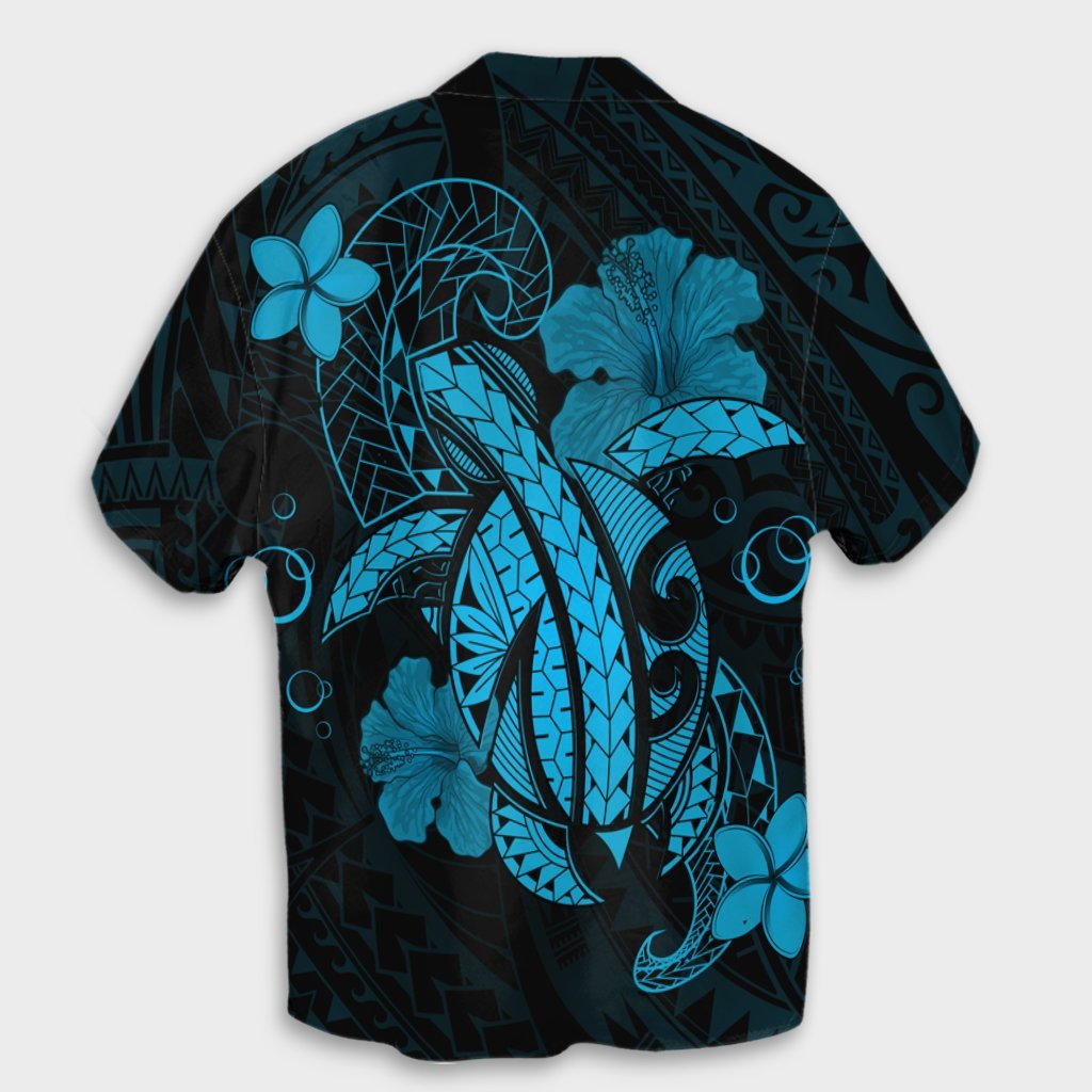 Hawaii Turtle Flower Polynesian Hawaiian Shirt - Turquoise - AH - Polynesian Pride