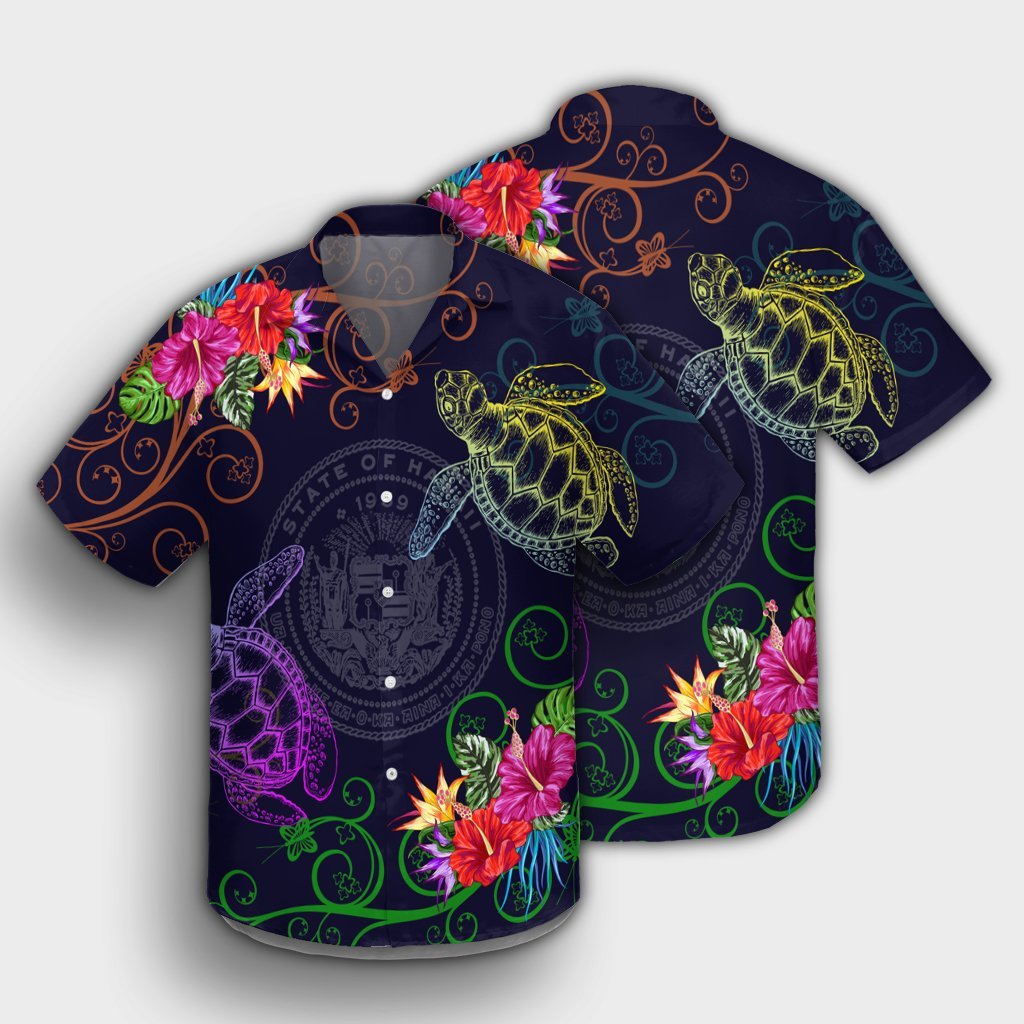 Hawaii Turtle Hibiscus Hawaiian Shirt - Day Style - AH - Polynesian Pride