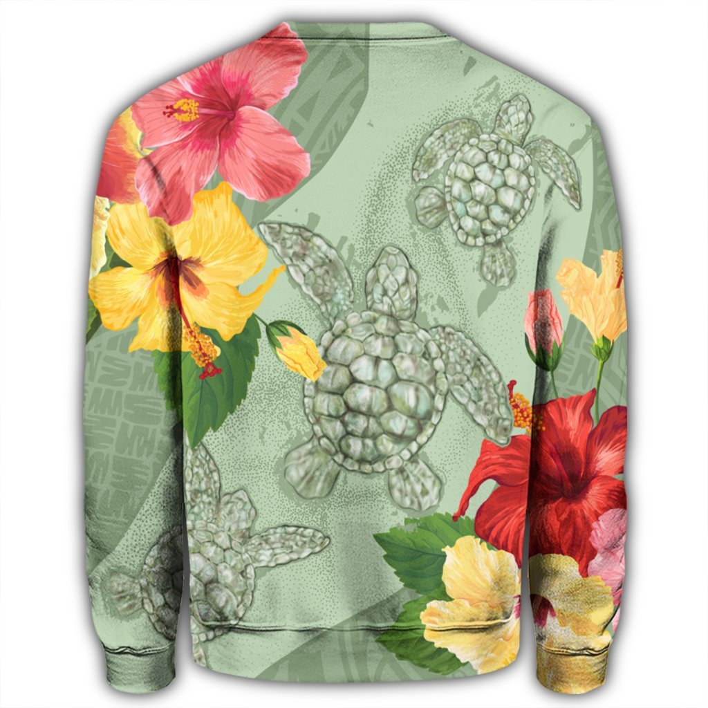 Hawaii Turtle Hibiscus Sweatshirt - Tink Style - AH - Polynesian Pride