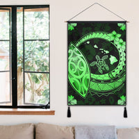 Hawaii Turtle Hibiscus Map Polynesian Hanging Poster Green - AH - Polynesian Pride