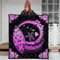 Hawaii Turtle Hibiscus Map Polynesian Premium Quilts Pink - AH - Polynesian Pride