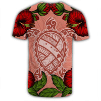 Hawaii Turtle Hibiscus Pink T Shirt Fide Style - Polynesian Pride