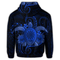 Hawaii Turtle Hibiscus Polynesian Zip Hoodie Full Style Blue - Polynesian Pride