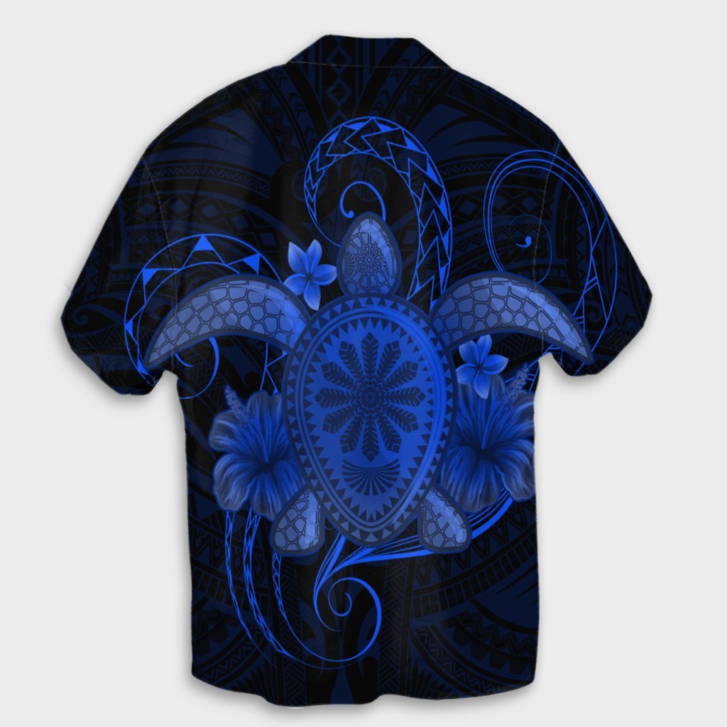 Hawaii Turtle Hibiscus Polynesian Hawaiian Shirt - Full Style - Blue - AH - Polynesian Pride