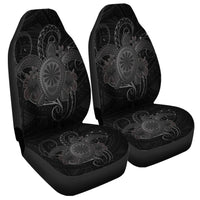 Hawaii Turtle Hibiscus Polynesian Car Seat Covers - Full Style - Gray - AH Universal Fit Black - Polynesian Pride