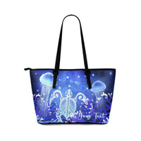 Personalized - Hawaii Turtle Jellyfish Coral Galaxy Small Leather Tote Galaxy - Polynesian Pride