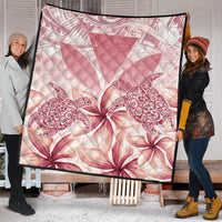 Hawaii Turtle Kanaka Plumeria Polynesian Premium Quilts Pink - AH - Polynesian Pride