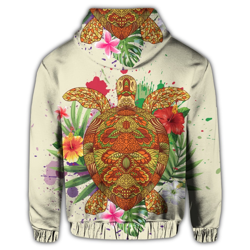 Hawaiian Turtle Life Hibiscus Design Hoodie - Polynesian Pride