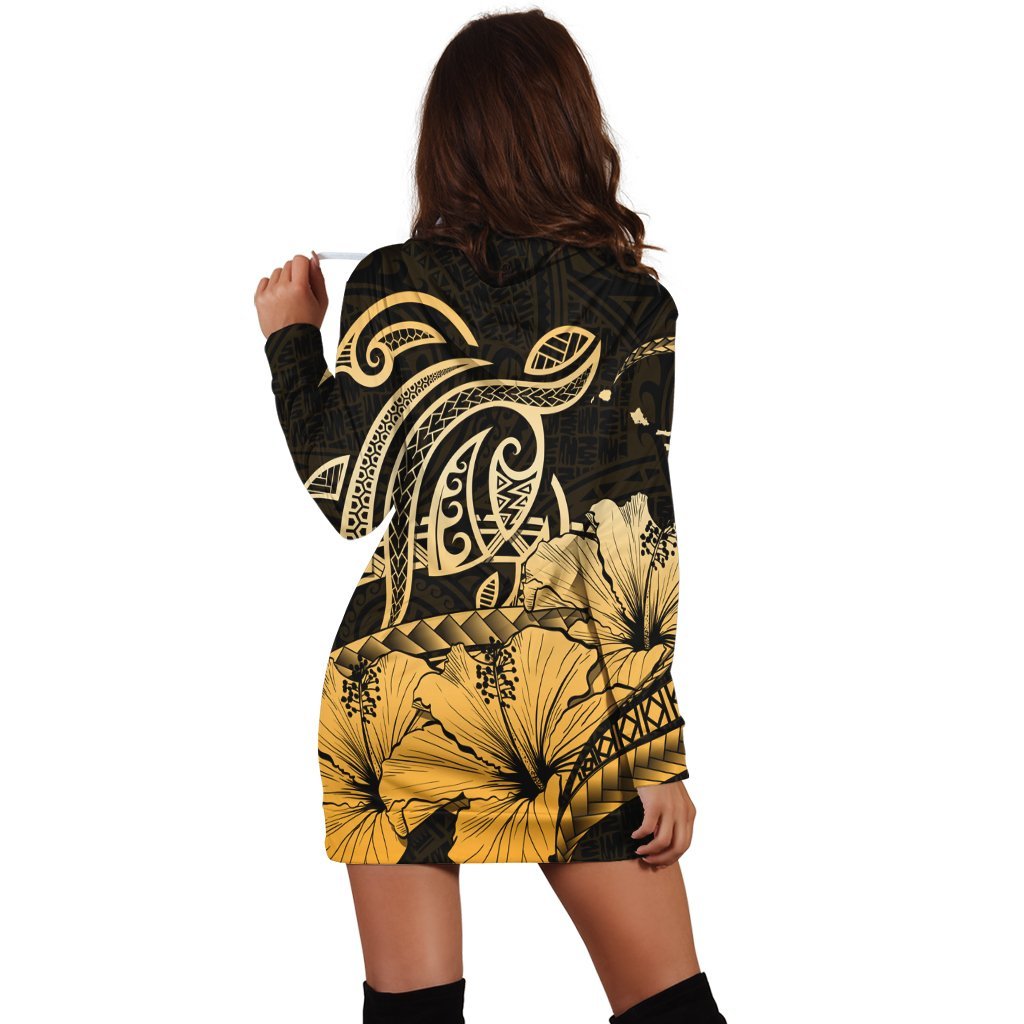 Hawaii Turtle Map Polynesian Hoodie Dress Safety - AH - Polynesian Pride