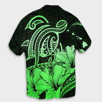 Hawaii Turtle Map Polynesian Hawaiian Shirt Safety Green - AH - Polynesian Pride