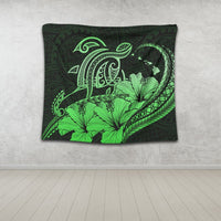 Hawaii Turtle Map Polynesian Tapestry Safety Green - AH - Polynesian Pride