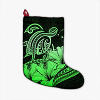 Hawaii Turtle Map Polynesian Christmas Stocking Safety Green - AH Christmas Stocking 26 X 42 cm Black - Polynesian Pride
