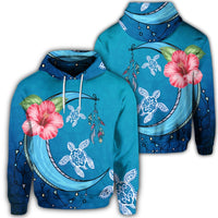 Hawaiian Turtle Moon Dream Hoodie Unisex Art - Polynesian Pride