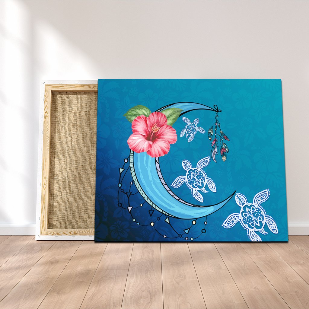 Hawaii Turtle Moon Dream Canvas - AH Canvas Poly-cotton - Polynesian Pride