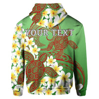 Custom Hawaii Turtle Plumeria Hoodie Green Style - Polynesian Pride