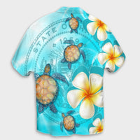 Hawaii Turtle Plumeria Coat Of Arm Ocean Hawaiian Shirt - AH - Polynesian Pride